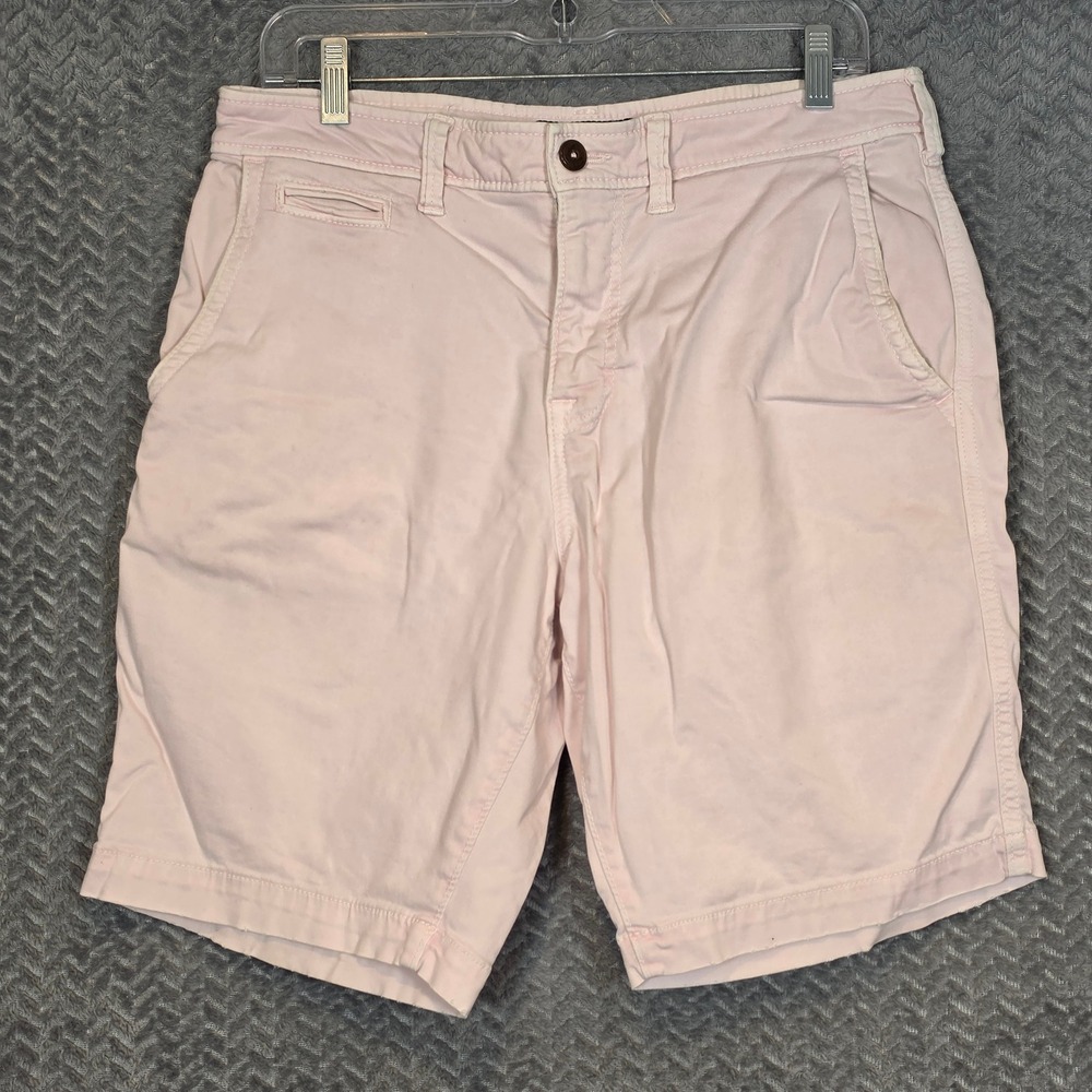 American Eagle Extreme Flex Classic Shorts Mens 31 Pink Chino Cotton Stretch